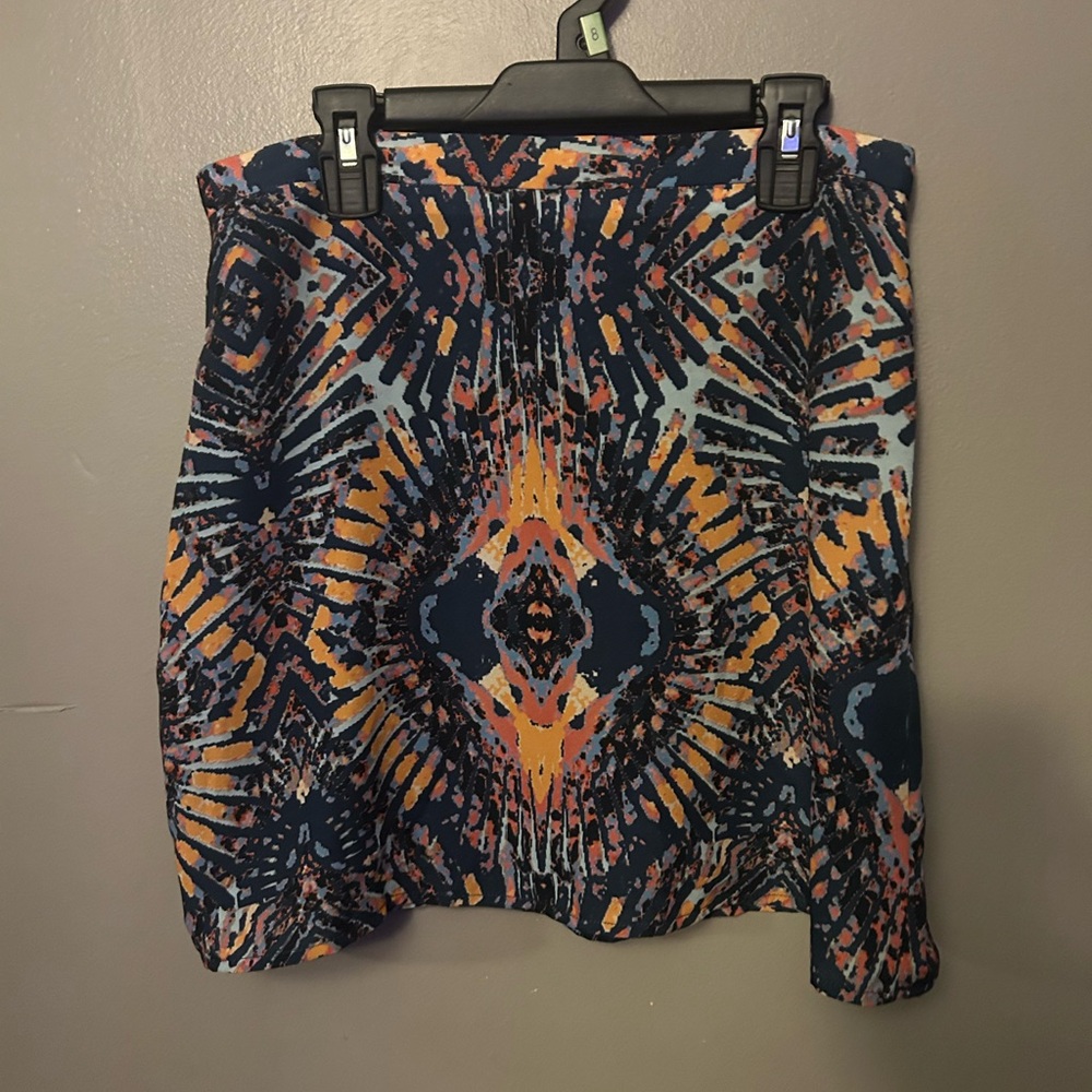 Abbeline Skirt - blue/multicolored print mini length